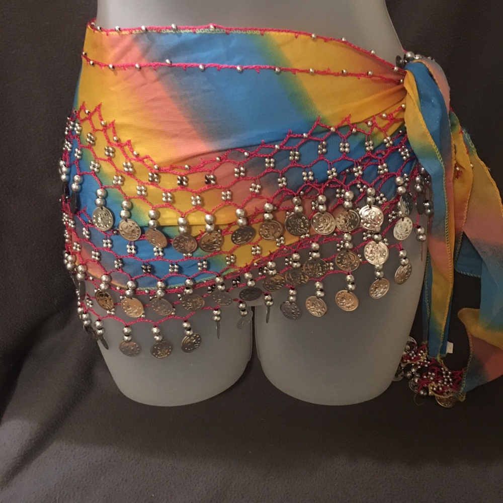 2 belly dancer waist scarves
